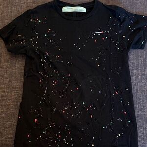 Off-White Black Tee with Signature Label